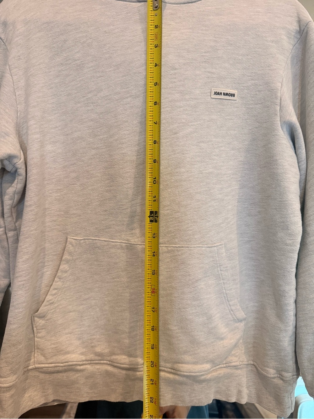 Joah Brown Pearl Grey Logo Patch Hoodie - Picture 7 of 11